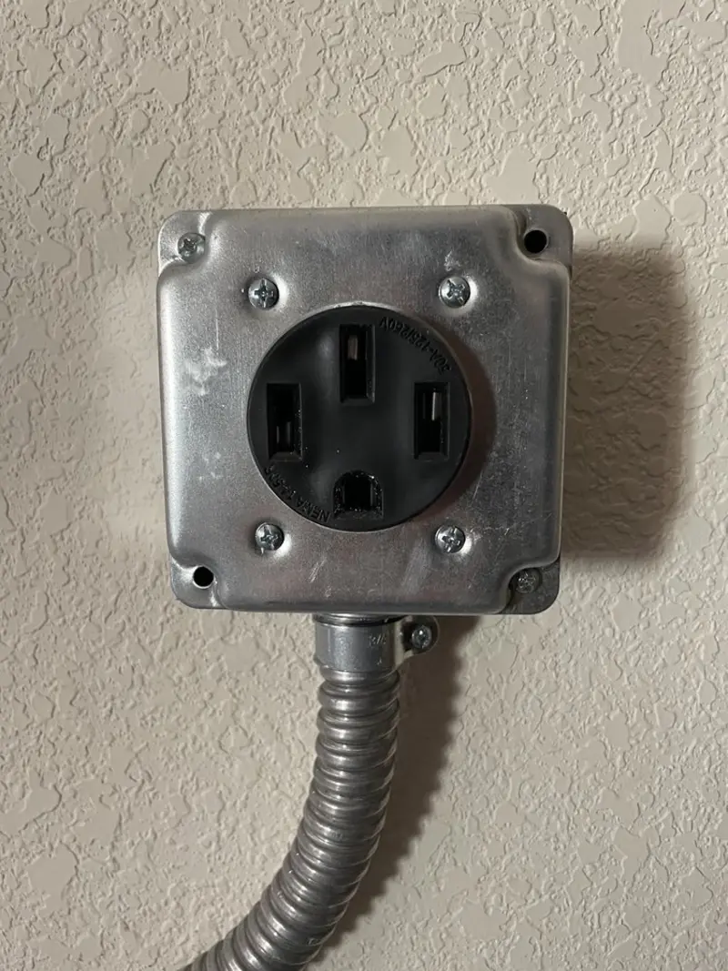 NEMA 14-50 outlet installed for Electrical Panel Upgrade in Madill